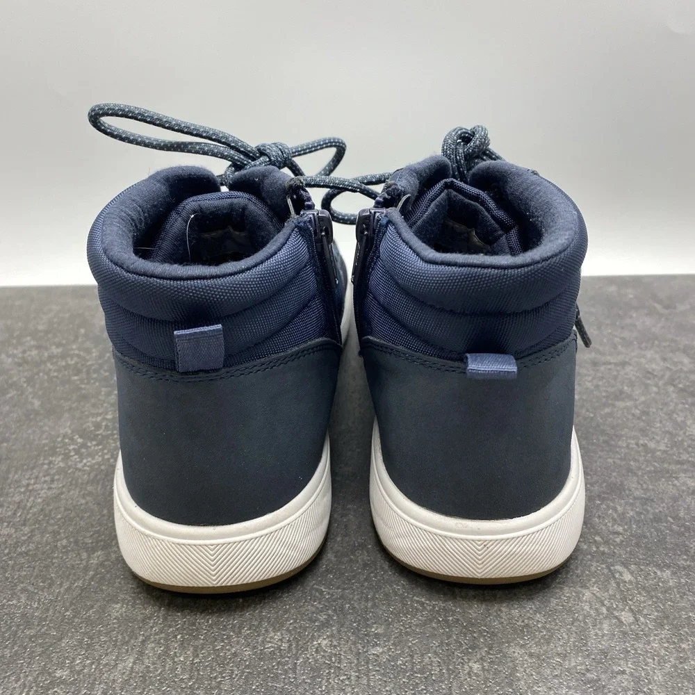 Cat & Jack Damien Boots Boys Size 6 Navy Blue Side Zip Lace Up Shoes F00011213